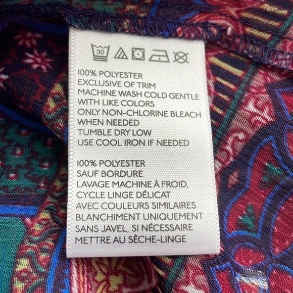 Staring at Stars Boho Kaleidoscope Button Down Sleeveless Blouse. Size Medium. - Picture 11 of 12